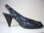 0607 VINTAGE Baldinini sexy peeptoe slingback pumps 37 38, Ophalen of Verzenden, Zo goed als nieuw, Zwart, Pumps