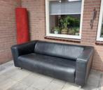 Ikea vintage Klippan zwart leder bankje, Huis en Inrichting, Banken | Bankstellen, Ophalen, Gebruikt, 150 tot 200 cm, Tweepersoons