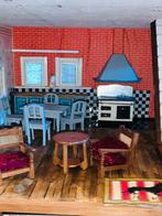 Schitterend handgemaakt poppenhuis met meubeltjes., Ophalen, Zo goed als nieuw, Poppenhuis