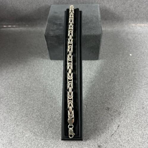 Zilveren Armband Koningsschakel | 23,5cm bij 6mm | 389906, Sieraden, Tassen en Uiterlijk, Armbanden, Gebruikt, Zilver, Zilver