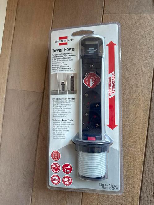 Brennenstuhl Tower Power 2x Nieuw, Doe-het-zelf en Verbouw, Elektra en Kabels, Nieuw, Stopcontact, Ophalen of Verzenden