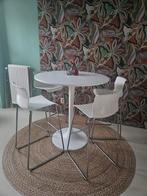 Witte IKEA Docksta tafel + Glenn barkrukken, Ophalen, Rond, Zo goed als nieuw, Modern