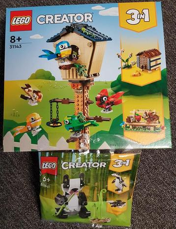 Nieuw LEGO Creator 3in1 Vogelhuisje 31143 + 30641 Pandabeer beschikbaar voor biedingen