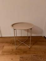 Bijzettafel Ø47 lichtzand/beige, Huis en Inrichting, Tafels | Bijzettafels, Ophalen, Minder dan 55 cm, Metaal of Aluminium, Rond