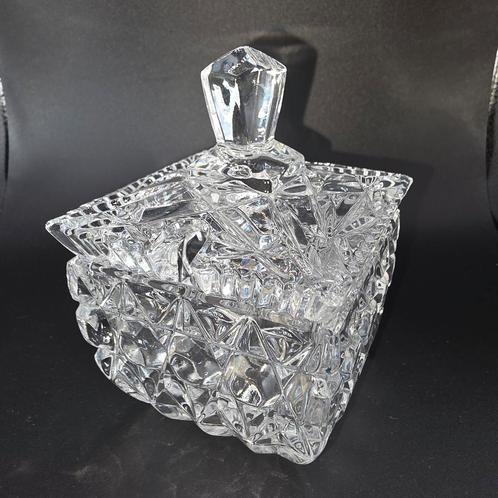 Kristallen suikerpot met deksel, Antiek en Kunst, Antiek | Glas en Kristal, Ophalen of Verzenden
