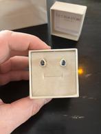 Gouden oorbellen met saffier en diamant, Ophalen of Verzenden, Nieuw, Goud