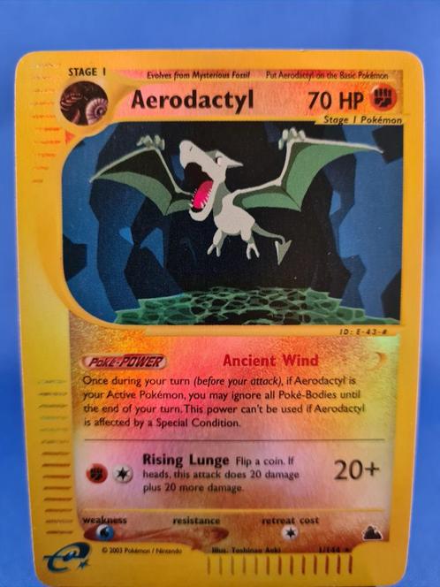 Aerodactyl 1/144 - Skyridge (Reverse Holo), Hobby en Vrije tijd, Verzamelkaartspellen | Pokémon, Gebruikt, Losse kaart, Verzenden