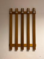 Vintage Houten Kapstok met Aluminium Haken, Gebruikt, Minder dan 100 cm, Hout, Ophalen