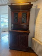 Antieke kast met glas in lood, Ophalen of Verzenden