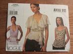 Vogue v2850 naaipatroon voor top van Anna Sui, Hobby en Vrije tijd, Kledingpatronen, Ophalen of Verzenden, Nieuw, Vrouw, Overige merken