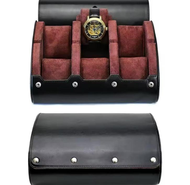 Horlogerol voor 6 horloges - Luxe opbergoplossing, Sieraden, Tassen en Uiterlijk, Beautycases, Nieuw, Softcase, Zwart, Verzenden