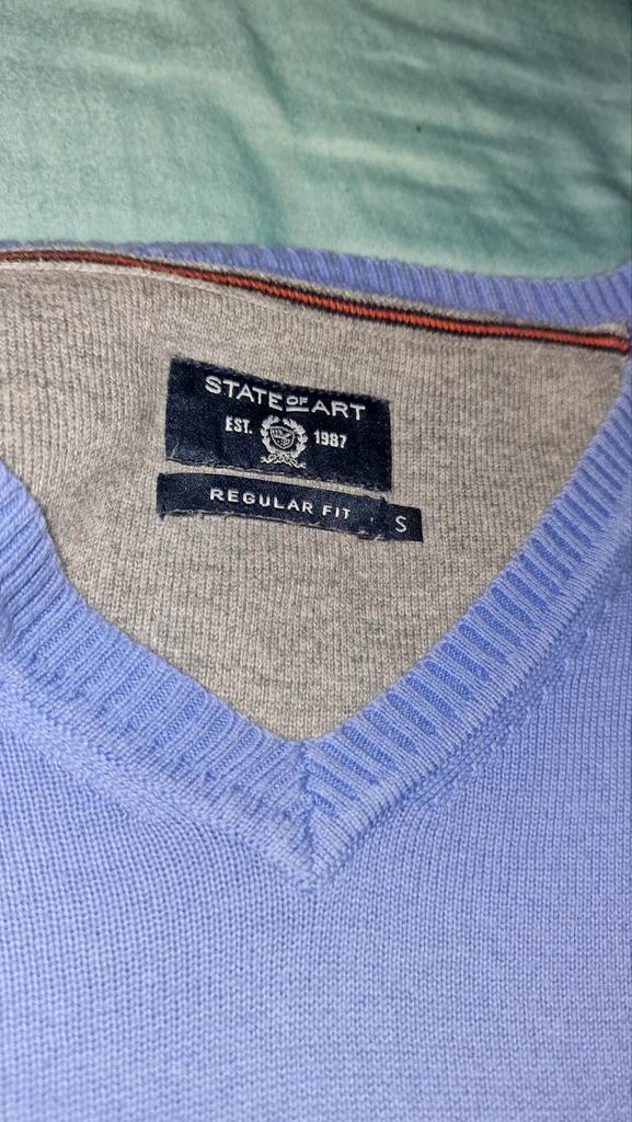 State of Art, Herentrui, V-hals, Lila, maat S, Kleding | Heren, Truien en Vesten, Gedragen, Maat 46 (S) of kleiner, Blauw, Ophalen of Verzenden