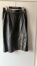 Larry Long. Zwarte leren rok. Maat 38, Zwart, Maat 42/44 (L), Ophalen of Verzenden, Zo goed als nieuw