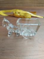 Vintage Glazen Ezel met Karretje, Antiek en Kunst, Ophalen of Verzenden