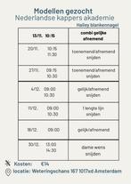 modellen gezocht kappers akademie, Ophalen of Verzenden