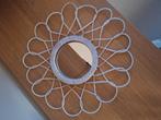 Witte rotan spiegel van Kidsdepot, Huis en Inrichting, Woonaccessoires | Spiegels, Minder dan 50 cm, Rond, Ophalen of Verzenden