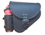 Leren Swingarm Tas Mat Zwart + Benzinefles Houder, Verzenden, Nieuw