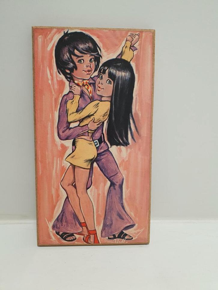 Vintage Wide Eye Art Print F. Idylle, Antiek en Kunst, Kunst | Schilderijen | Modern, Ophalen of Verzenden