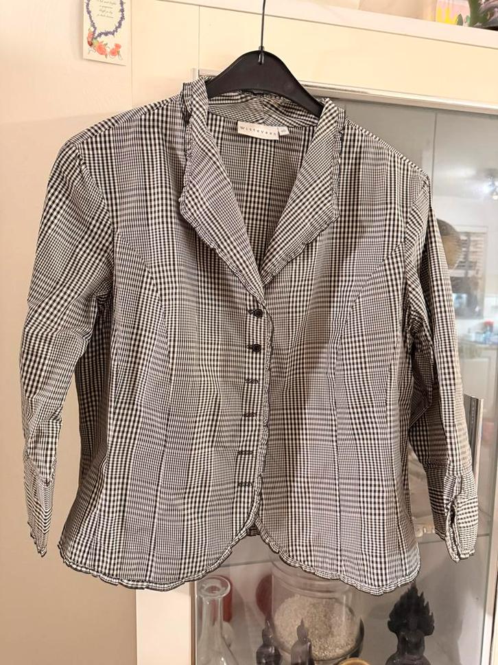 Witteveen blouse / jasje maat 46 zwart wit, Kleding | Dames, Blouses en Tunieken, Zo goed als nieuw, Maat 46/48 (XL) of groter