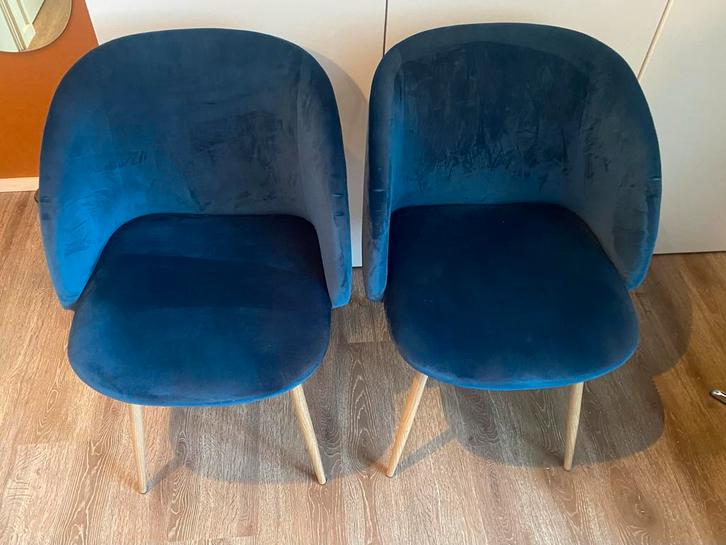 2 Blauwe Sostrene Grene Stoelen, Huis en Inrichting, Stoelen, Zo goed als nieuw, Twee, Metaal, Blauw, Ophalen