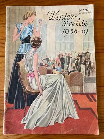 Vintage modeblad winter 1938 1939 350 modellen in tekeningen beschikbaar voor biedingen
