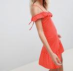 Orange red open back polka dot dress (asos), Nieuw, Oranje, Ophalen of Verzenden, Maat 34 (XS) of kleiner