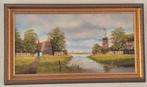 Schilderij J. Verda - Hollands Landschap, Antiek en Kunst, Kunst | Schilderijen | Klassiek, Ophalen of Verzenden
