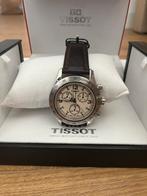 Tissot met savier glas, Sieraden, Tassen en Uiterlijk, Horloges | Dames, Overige merken, Leer, Staal, Ophalen of Verzenden