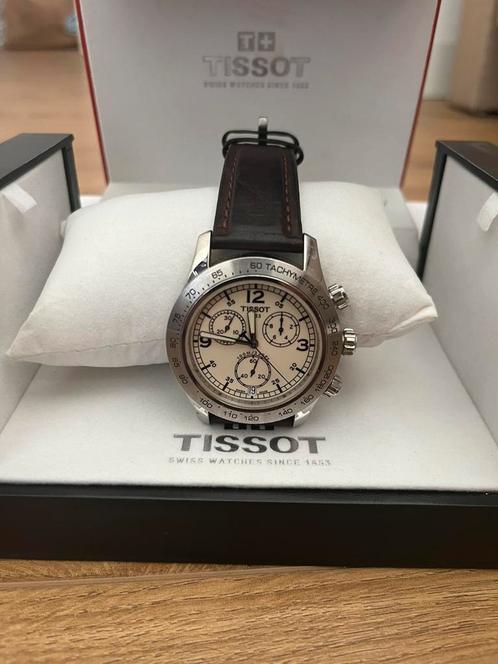 Tissot met savier glas, Sieraden, Tassen en Uiterlijk, Horloges | Dames, Zo goed als nieuw, Overige merken, Staal, Leer, Ophalen of Verzenden