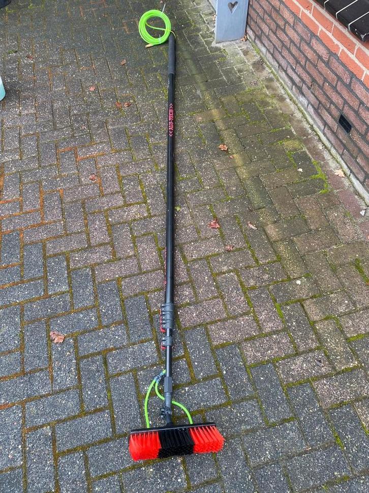 Aluminium telescoopsteel met borstel, Huis en Inrichting, Schoonmaakartikelen, Bezem of Borstel, Ophalen