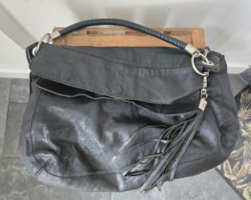 Leuke zwarte leren tas met kwast Chabo beschikbaar voor biedingen