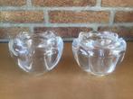 Waxinelichtje Adria type roos, 2x, 24% loodkristal., Antiek en Kunst, Antiek | Glas en Kristal, Ophalen of Verzenden
