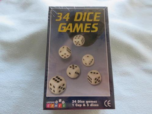 Nieuwe doos met 34 dobbelspellen, nog in folie, Hobby en Vrije tijd, Gezelschapsspellen | Overige, Nieuw, Een of twee spelers