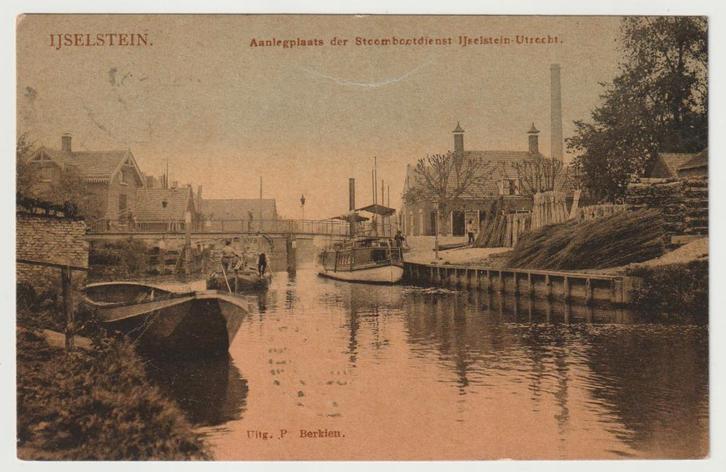 IJsselstein - Aanlegplaats der Stoombootdienst 1907 - tulp, Verzamelen, Ansichtkaarten | Nederland, Gelopen, Utrecht, Voor 1920