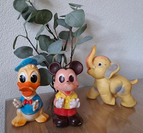 Vintage piep beestje Mickey, Donald Walt Disney olifantje, Verzamelen, Disney, Gebruikt, Beeldje of Figuurtje, Mickey Mouse, Ophalen of Verzenden