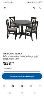 Ingatorp eettafel met 4 Ingolf stoelen, Huis en Inrichting, Ophalen, Gebruikt, Minder dan 4 stoelen