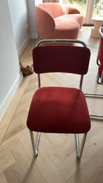 Gispen 101 design stoelen in rood ribfluweel., Huis en Inrichting, Ophalen, Gebruikt, Vier, Stof