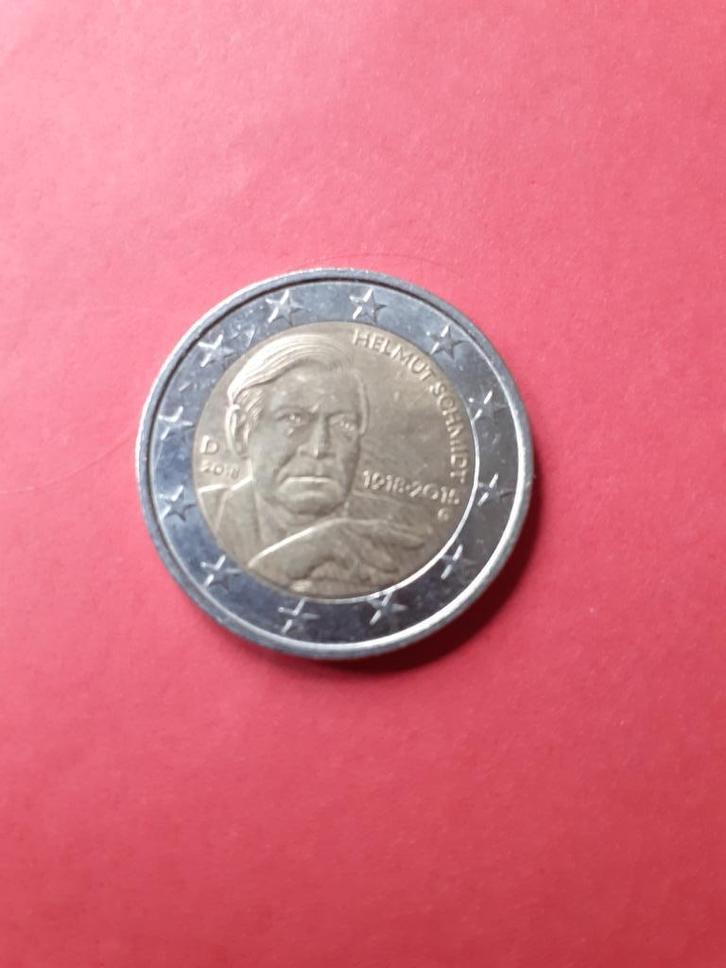 Duitsland € 2 2018 (G) "100ste geb. dag kanselier H. Schmidt, Postzegels en Munten, Munten | Europa | Euromunten, Losse munt, 2 euro