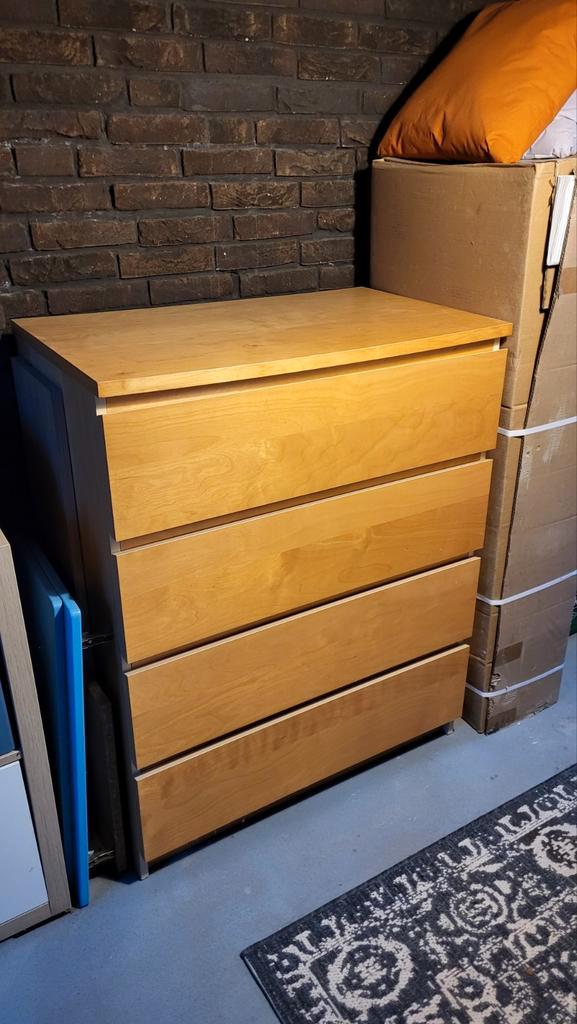 Ikea Malm ladekast - eikenfineer - 81x48x100cm, Huis en Inrichting, Kasten | Ladekasten, Zo goed als nieuw, 100 tot 150 cm, 50 tot 100 cm