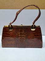Vintage Krokodillenleren Handtas, Ophalen of Verzenden, Gebruikt, Bruin, Handtas