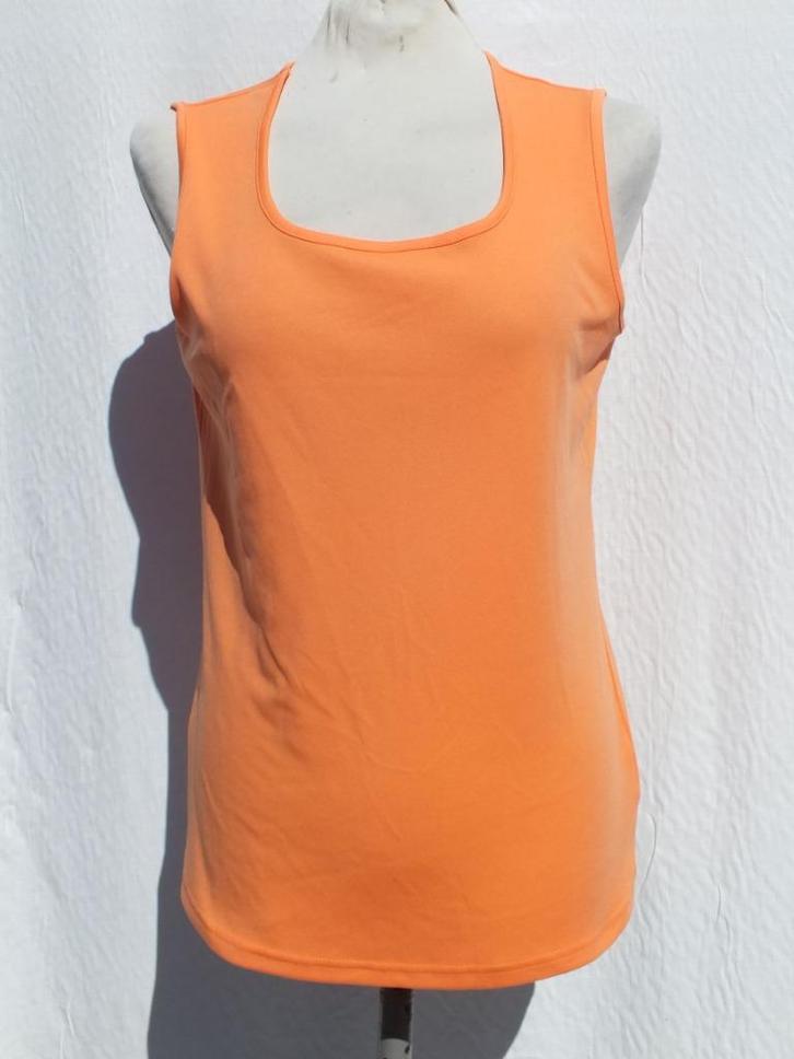 Leuk dames shirt mt S merk Charles Vögele, Kleding | Dames, T-shirts, Zo goed als nieuw, Maat 36 (S), Oranje, Zonder mouw, Ophalen of Verzenden