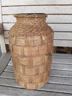 Glazen pot met rieten omhulsel, Ophalen of Verzenden, Gebruikt