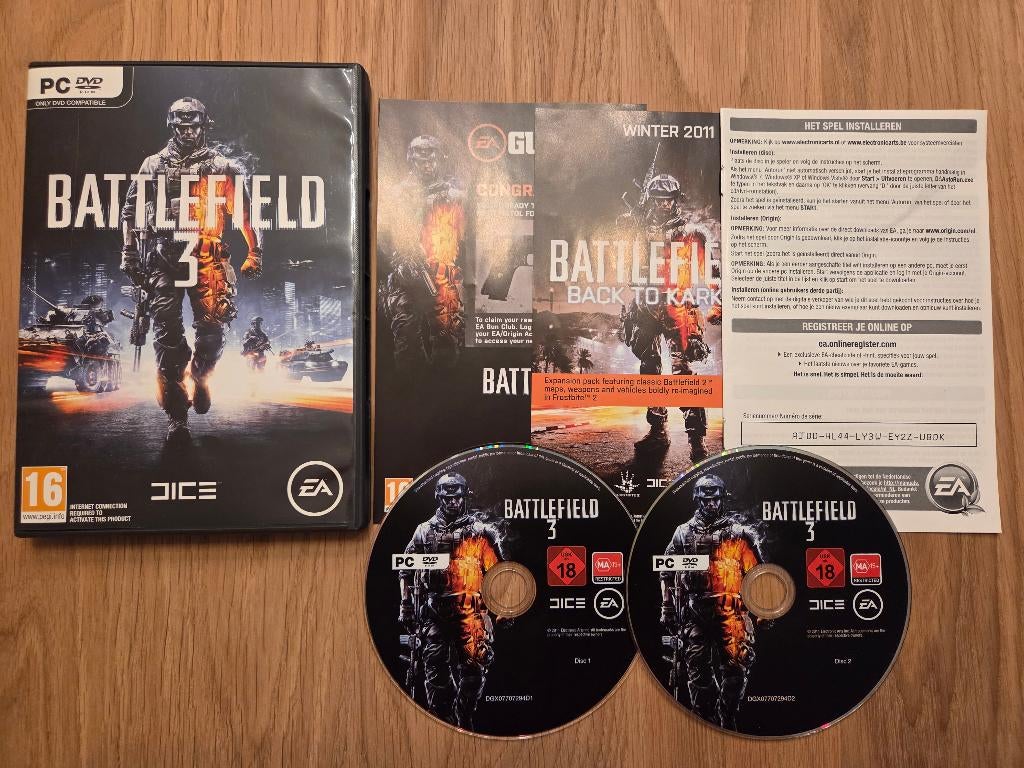 Battlefield 3 (compleet), Spelcomputers en Games, Games | Pc, Zo goed als nieuw, Shooter, 1 speler, Vanaf 18 jaar, Ophalen of Verzenden