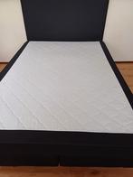 Boxspring 140/200 zwart met hoofdbord, 140 cm, Zo goed als nieuw, Zwart, Ophalen