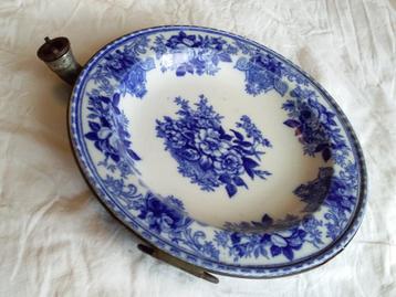Antiek warmhoudbord Delfts blauw /Engels 1920 of ouder beschikbaar voor biedingen