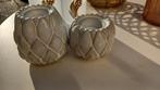 Twee leuke waxinelichtje houders beige, Overige materialen, Beige, Ophalen of Verzenden, Zo goed als nieuw