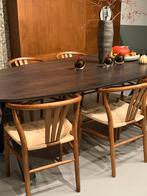 8 Eikenhouten Eetkamerstoelen - Uish Edition, Huis en Inrichting, Ophalen of Verzenden, Gebruikt, Bruin