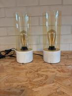 2x Marmeren Lampen, Ophalen, Zo goed als nieuw, Glas