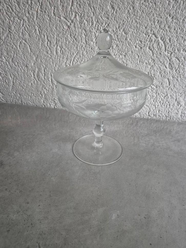 Glazen Bonbonnière met Deksel, Antiek en Kunst, Antiek | Glas en Kristal, Ophalen
