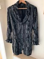 Dames lange blouse jasje blazer Witteveen 44 zwart grijs wit, Zwart, Maat 42/44 (L), Ophalen of Verzenden, Zo goed als nieuw